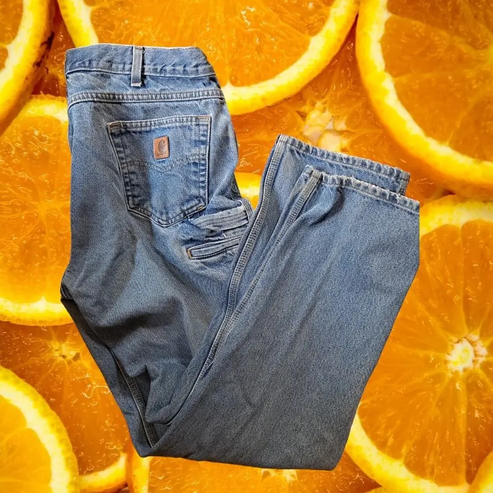 Carhartt Relaxed Fit Light Blue Carpenter Jeans Size‎ 38x34